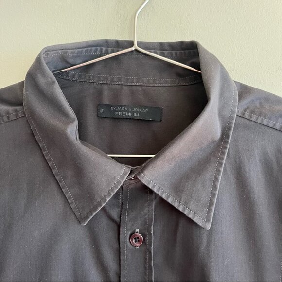 Jack & Jones Long Sleeve Button Down Grey  Shirt - Picture 2 of 9